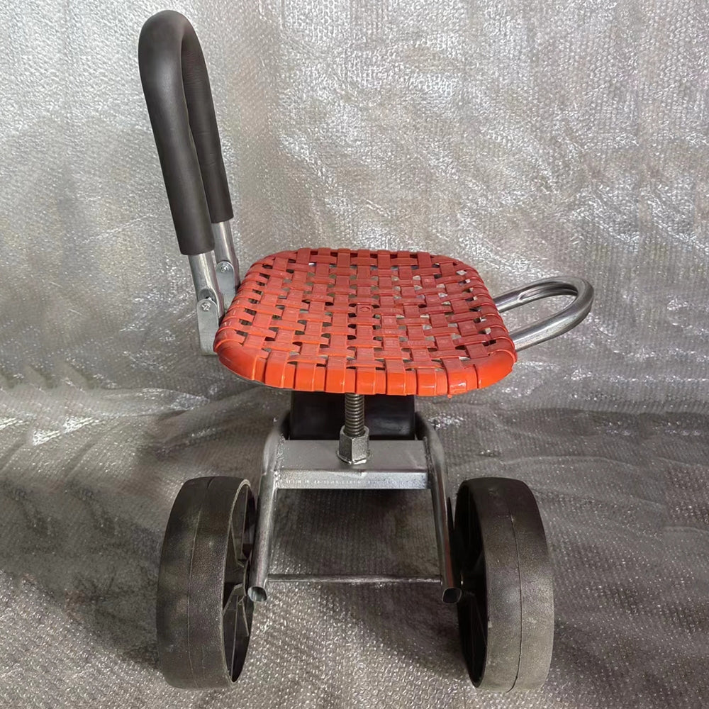 Adjustable Height Folding Gardening Stool with Wheels