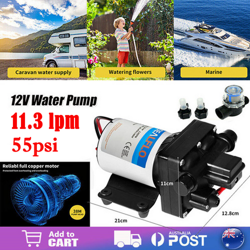 12V High Pressure 4 Chamber Self-Priming Water Pump RV, Boat