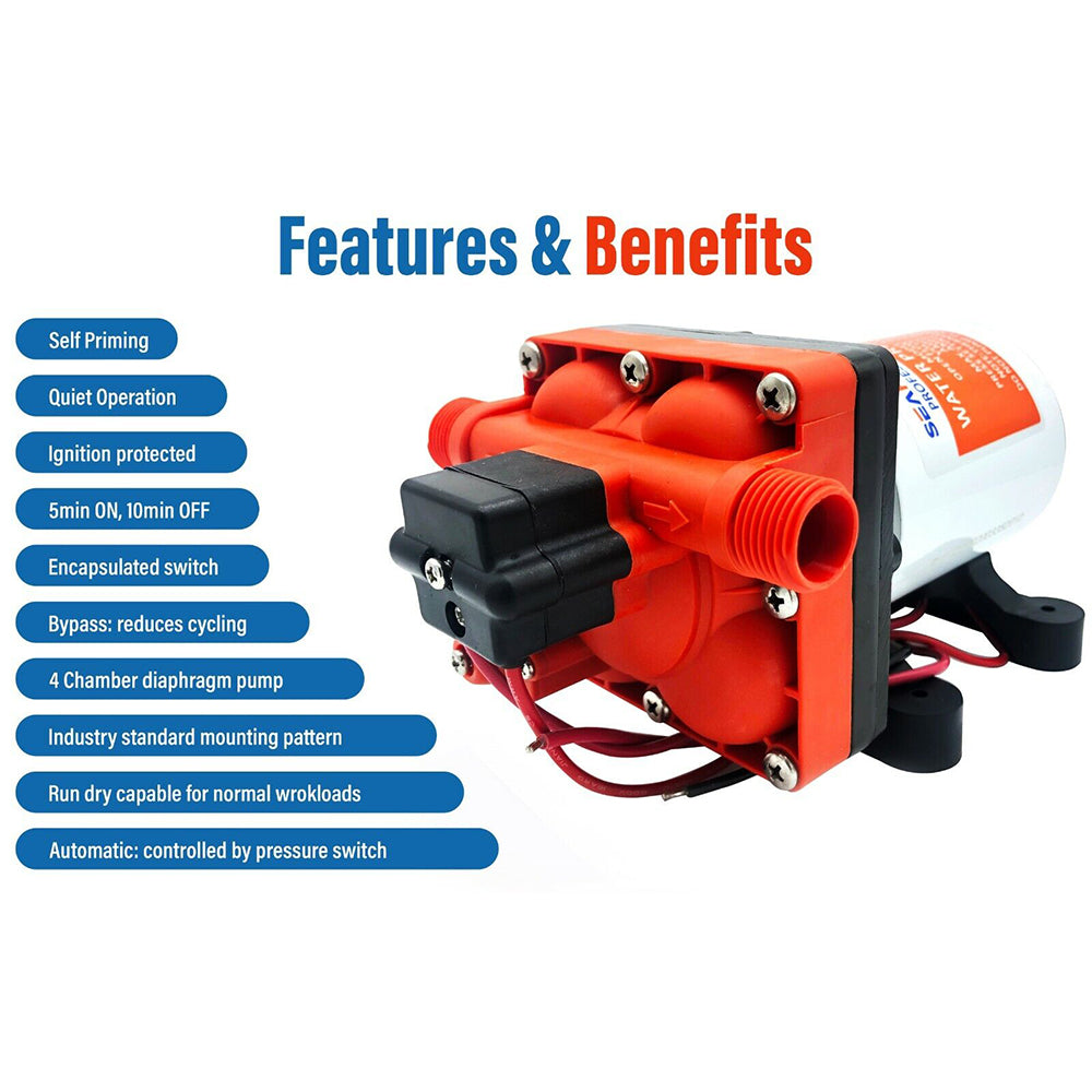 Adjustable Pressure, 12V, 3 G/m RV Water Pump - Seaflo