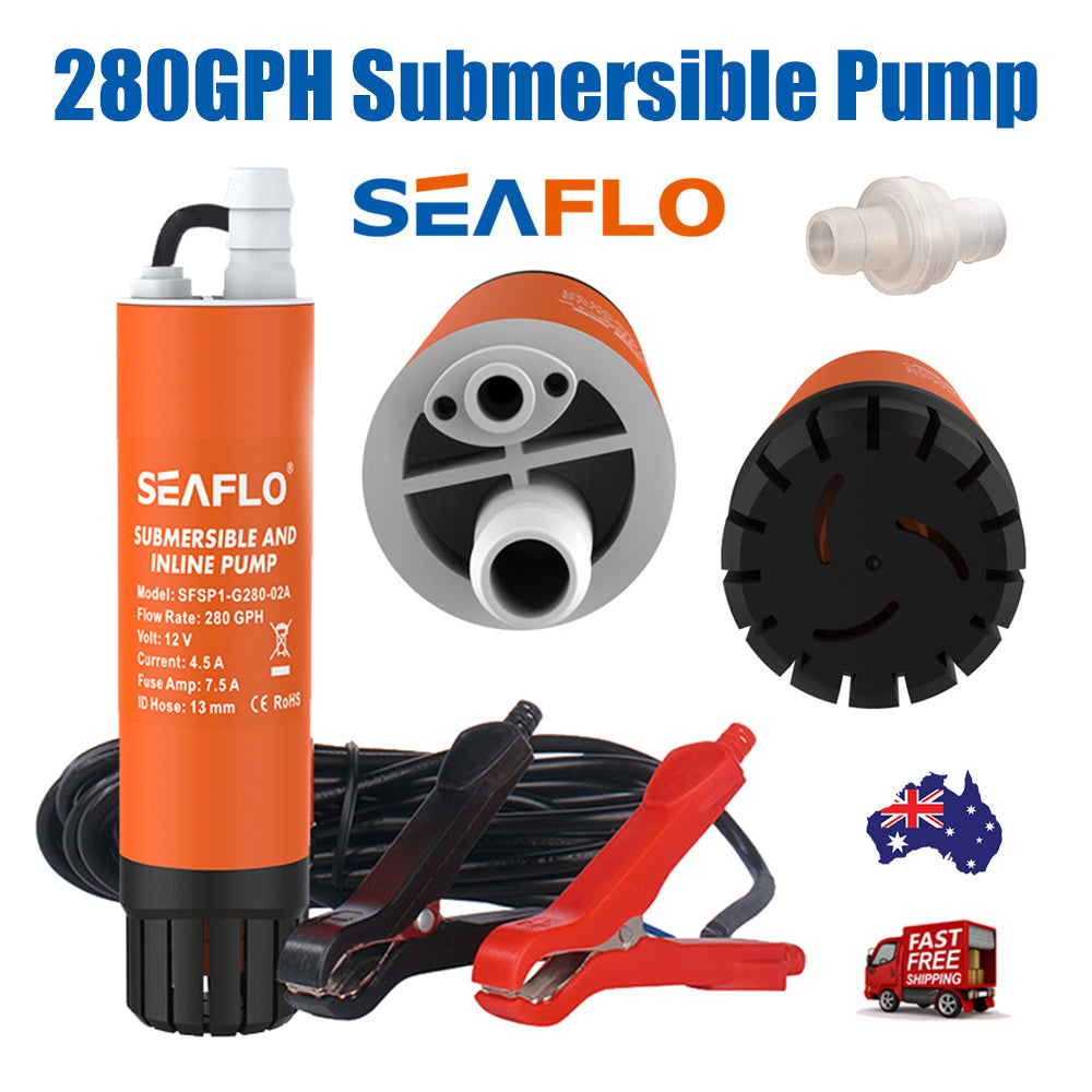 Portable 12V Submersible Water Pump, 280 G/H - SEAFLO