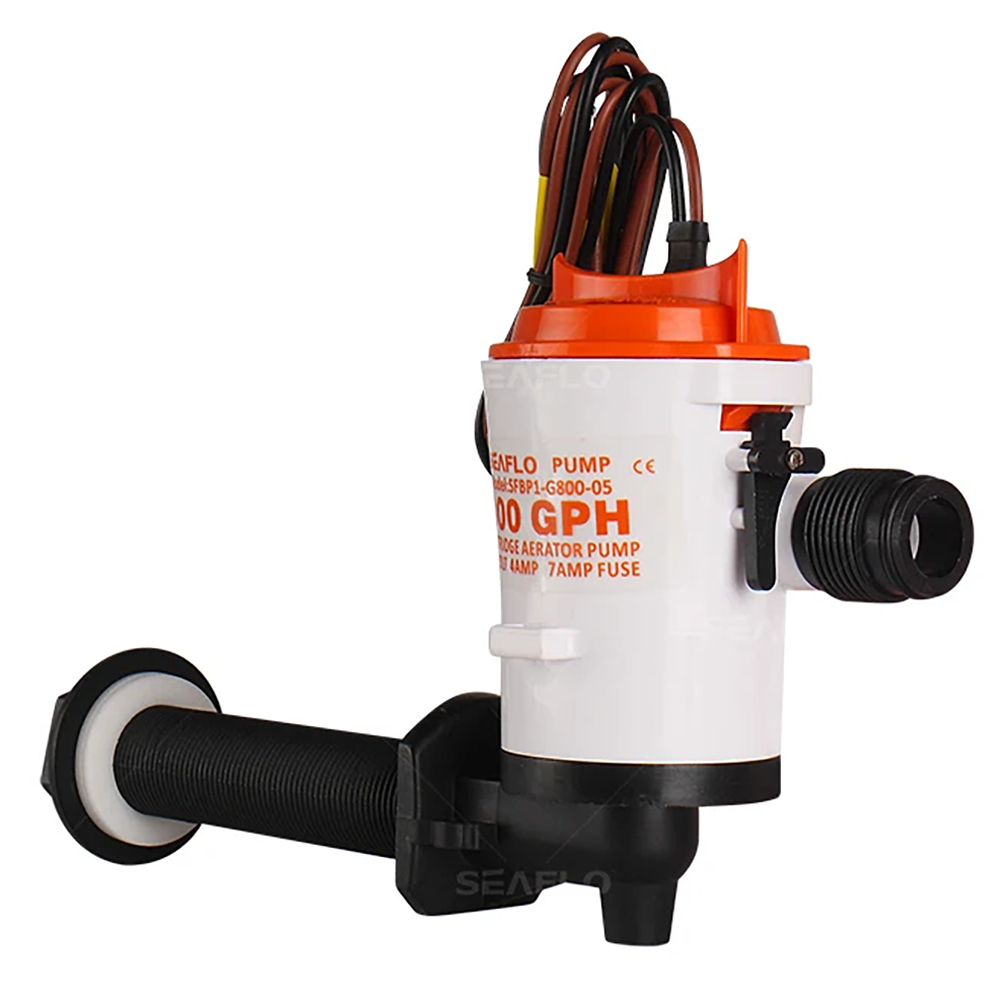 SEAFLO 12V 800GPH Compact Livewell Bilge Pump, Anti-Airlock