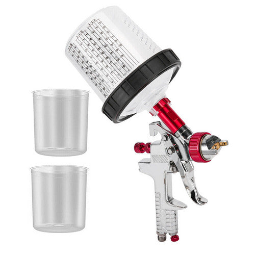 Adjustable HVLP Gravity Spray Gun Set with 3 Tips, 600CC