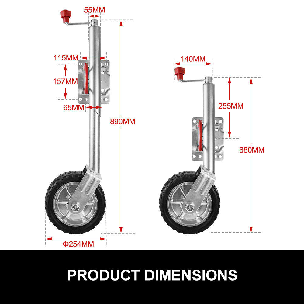 10" Swivel Jockey Wheel 1000kg, Zinc-Plated, for Boat/Caravan