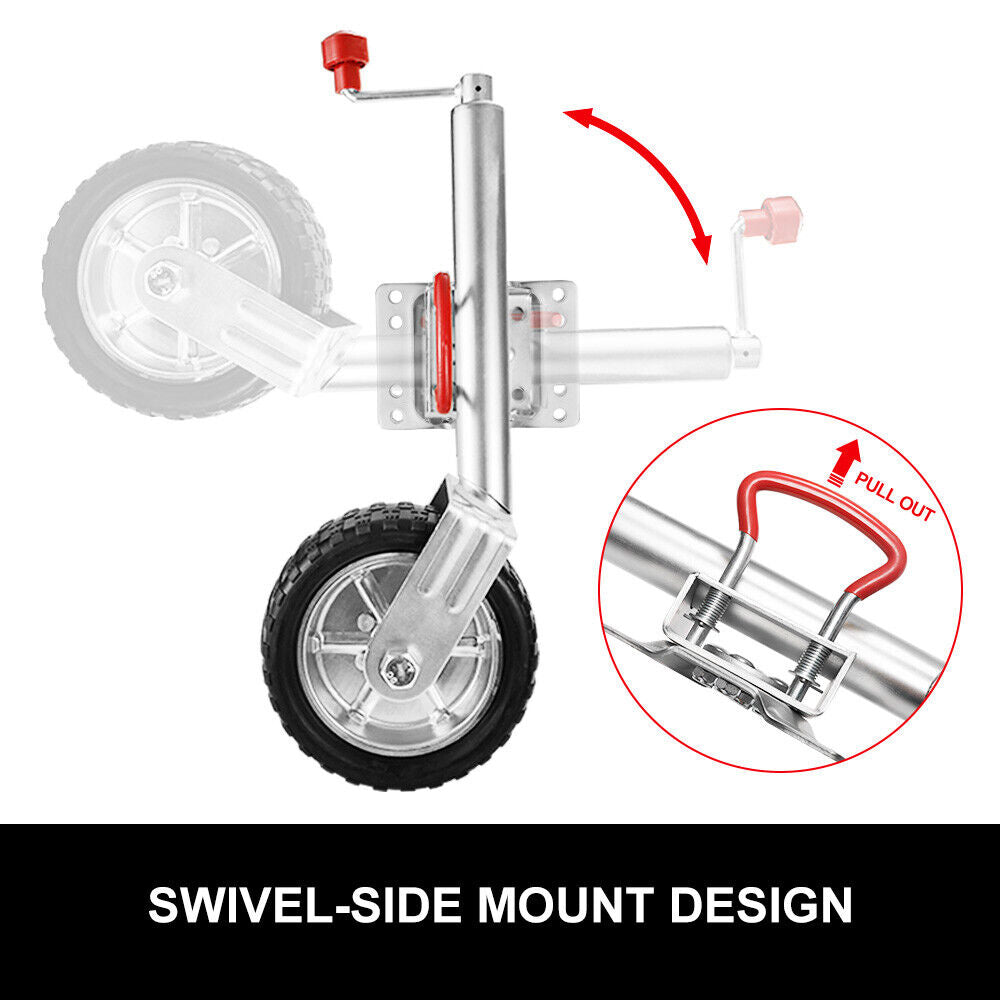 10" Swivel Jockey Wheel 1000kg, Zinc-Plated, for Boat/Caravan