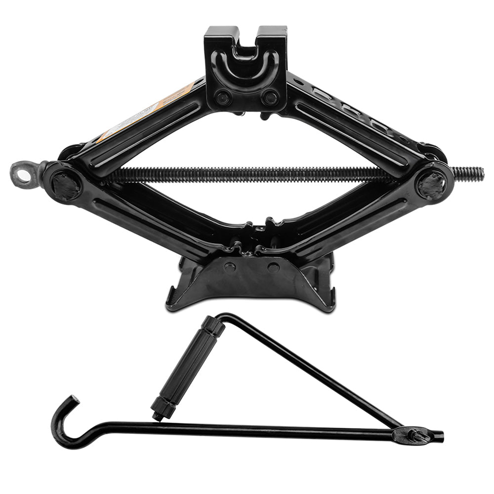 2 Ton Scissor Jack Black Steel Car Lift Set with Crank Handle