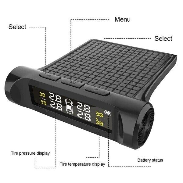 Wireless TPMS LCD Tire Pressure Monitor System with 4 Sensors