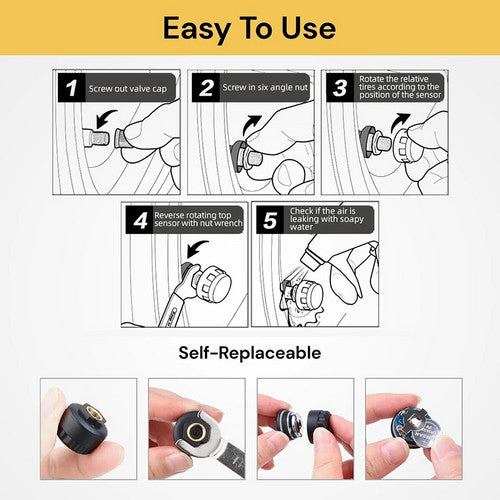 Wireless TPMS LCD Tire Pressure Monitor System with 4 Sensors