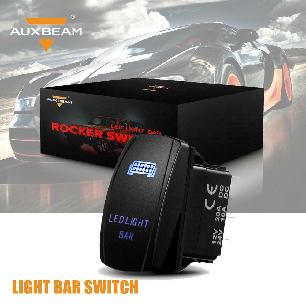 LED ON-OFF Switch 12-24V + Switching Lines, 20A Safety Protection - Auxbeam