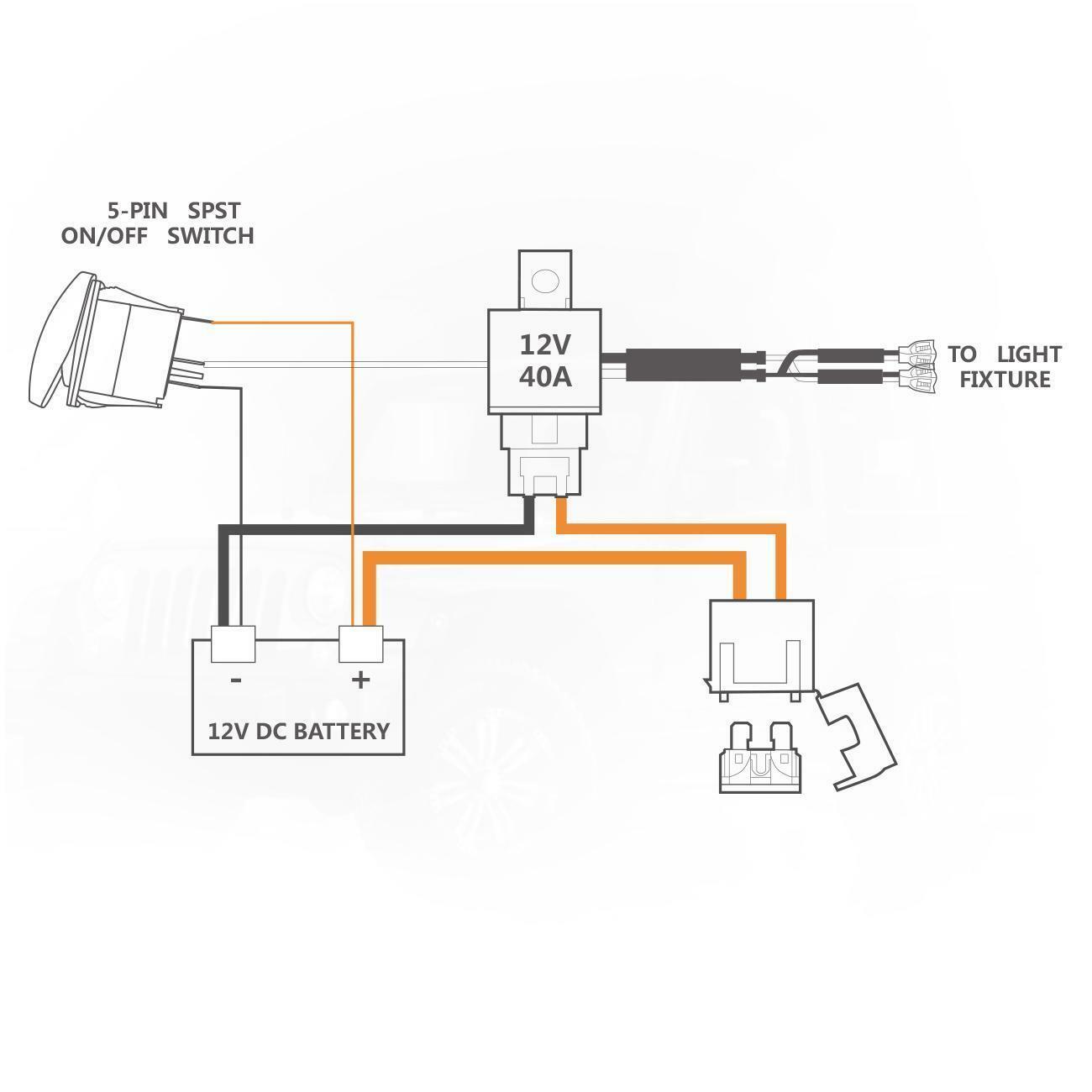 LED ON-OFF Switch 12-24V + Switching Lines, 20A Safety Protection - Auxbeam