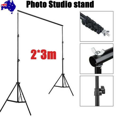 Adjustable 2x3m Backdrop Stand Set, Portable with Clips