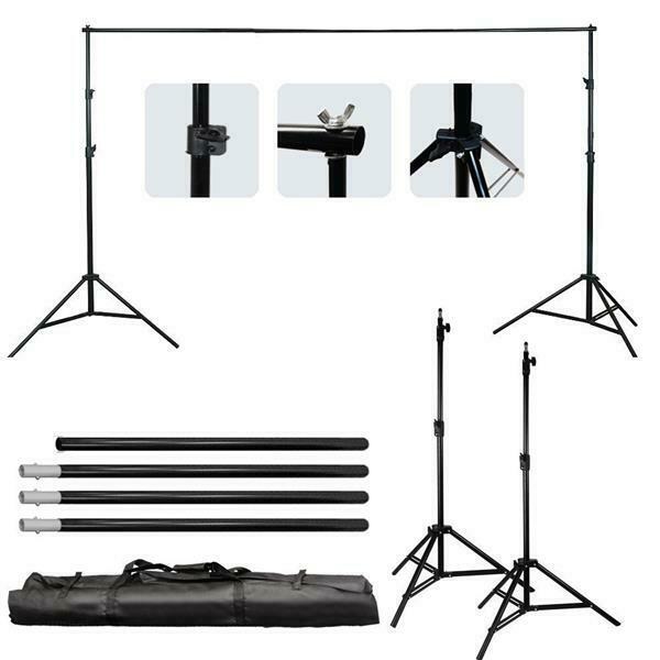 Adjustable 2x3m Backdrop Stand Set, Portable with Clips