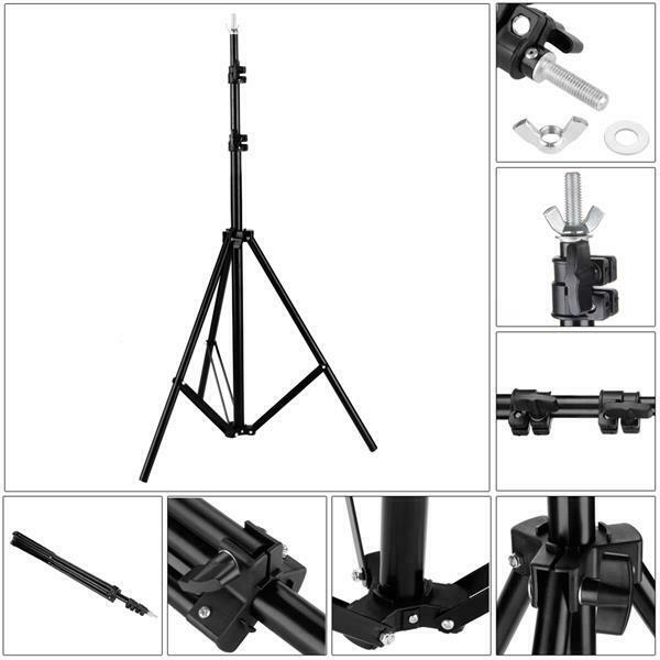 Adjustable 2x3m Backdrop Stand Set, Portable with Clips