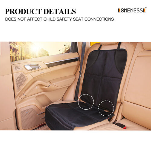 Anti-Slip Waterproof Car Seat Protector with Pockets, Black