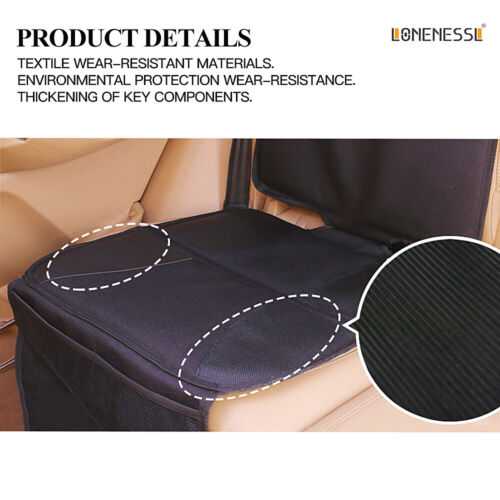 Anti-Slip Waterproof Car Seat Protector with Pockets, Black