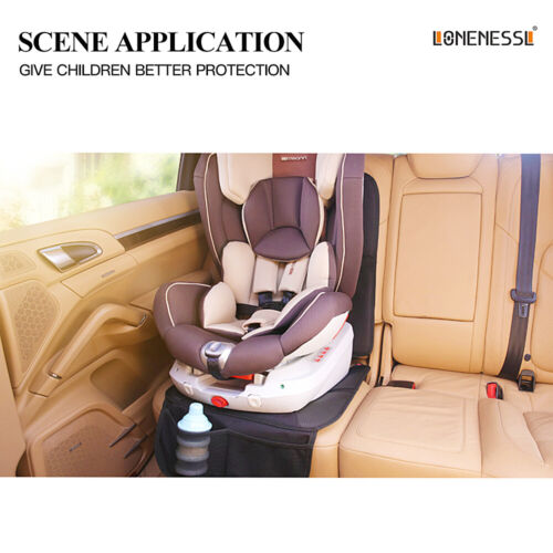 Anti-Slip Waterproof Car Seat Protector with Pockets, Black