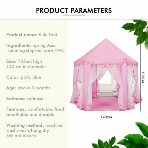 Lightweight Breathable Kids Playhouse Tent - Pink Castle