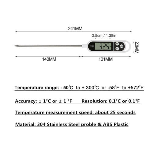 High Accuracy Digital Kitchen Thermometer for Food & BBQ