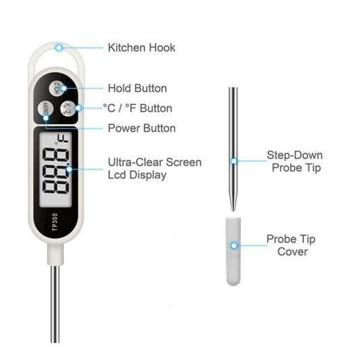 High Accuracy Digital Kitchen Thermometer for Food & BBQ