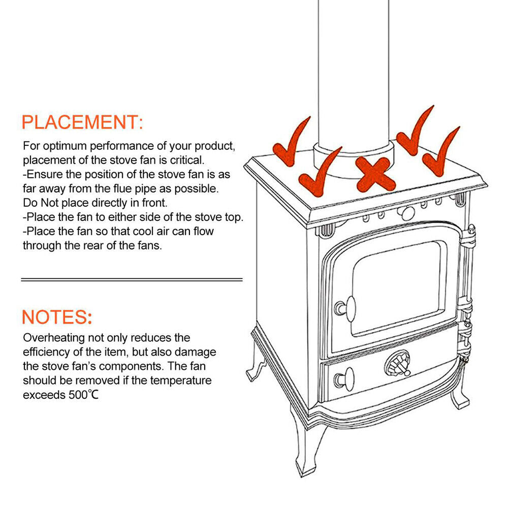 Eco Heat-Powered Wood Heater Fan | Silent Fireplace Stove