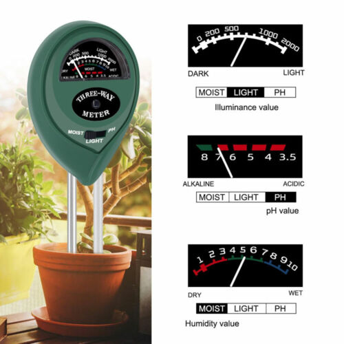 Accurate Soil pH, Moisture & Light Test Kit - 3-in-1 Meter