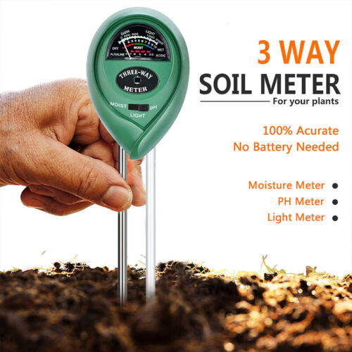 Accurate Soil pH, Moisture & Light Test Kit - 3-in-1 Meter