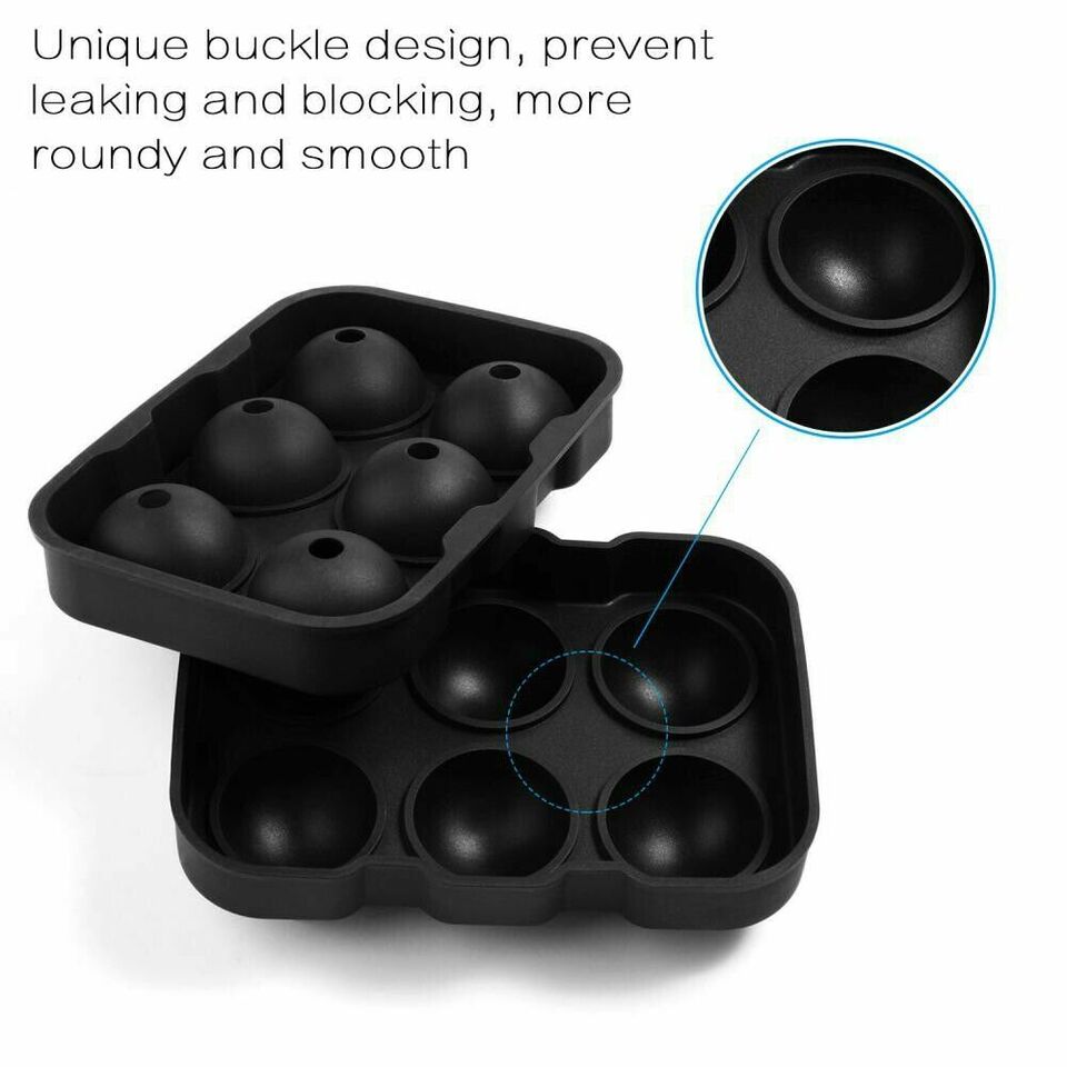 Flexible Silicone Sphere Ice Mold, Food-Grade, 5cm, Black