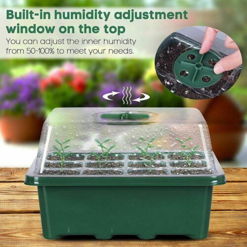 10 Set 12-Cell Seed Starter Trays with Lids, Base & Tools