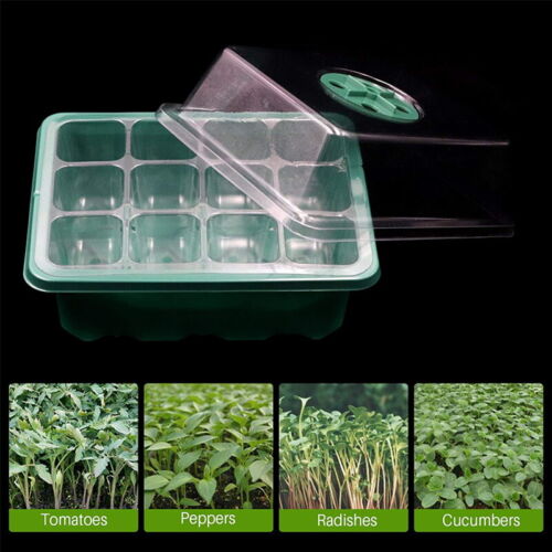 10 Set 12-Cell Seed Starter Trays with Lids, Base & Tools