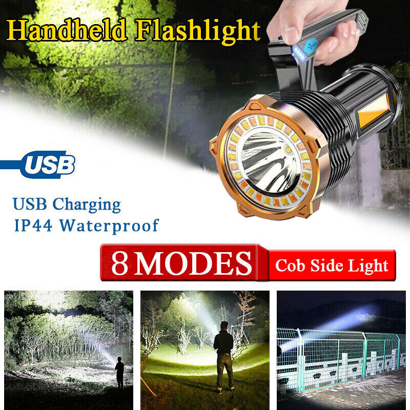 12000lm Super Bright LED Flashlight 8 Modes USB Rechargeable