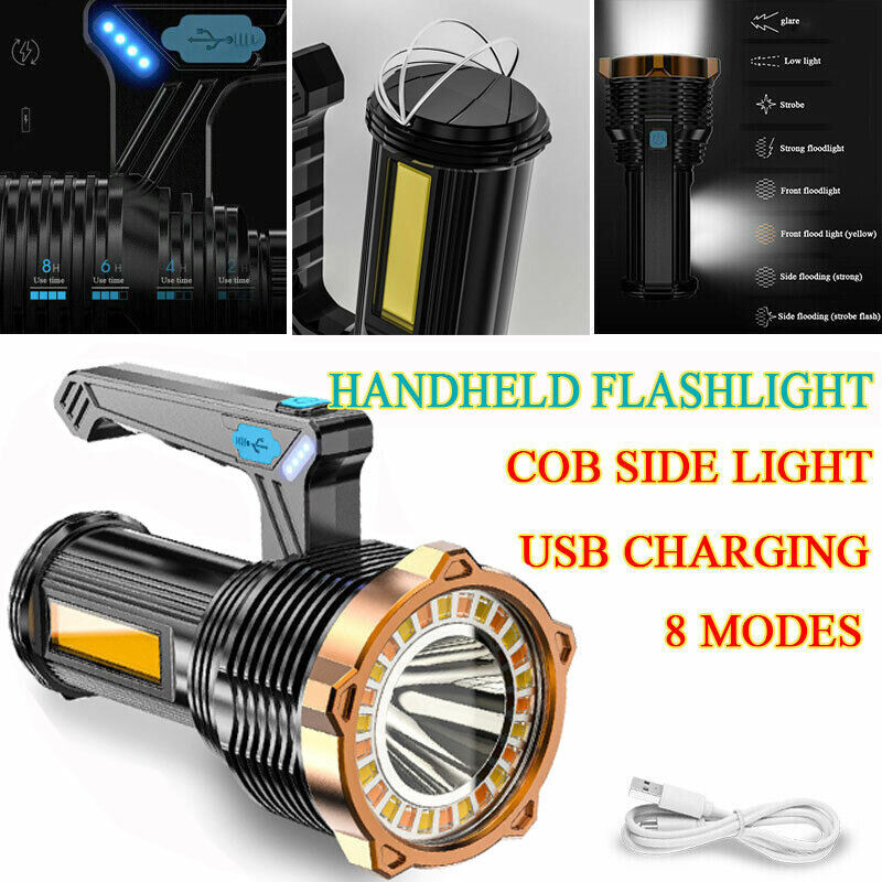 12000lm Super Bright LED Flashlight 8 Modes USB Rechargeable