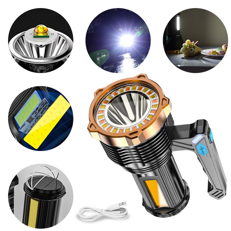 12000lm Super Bright LED Flashlight 8 Modes USB Rechargeable