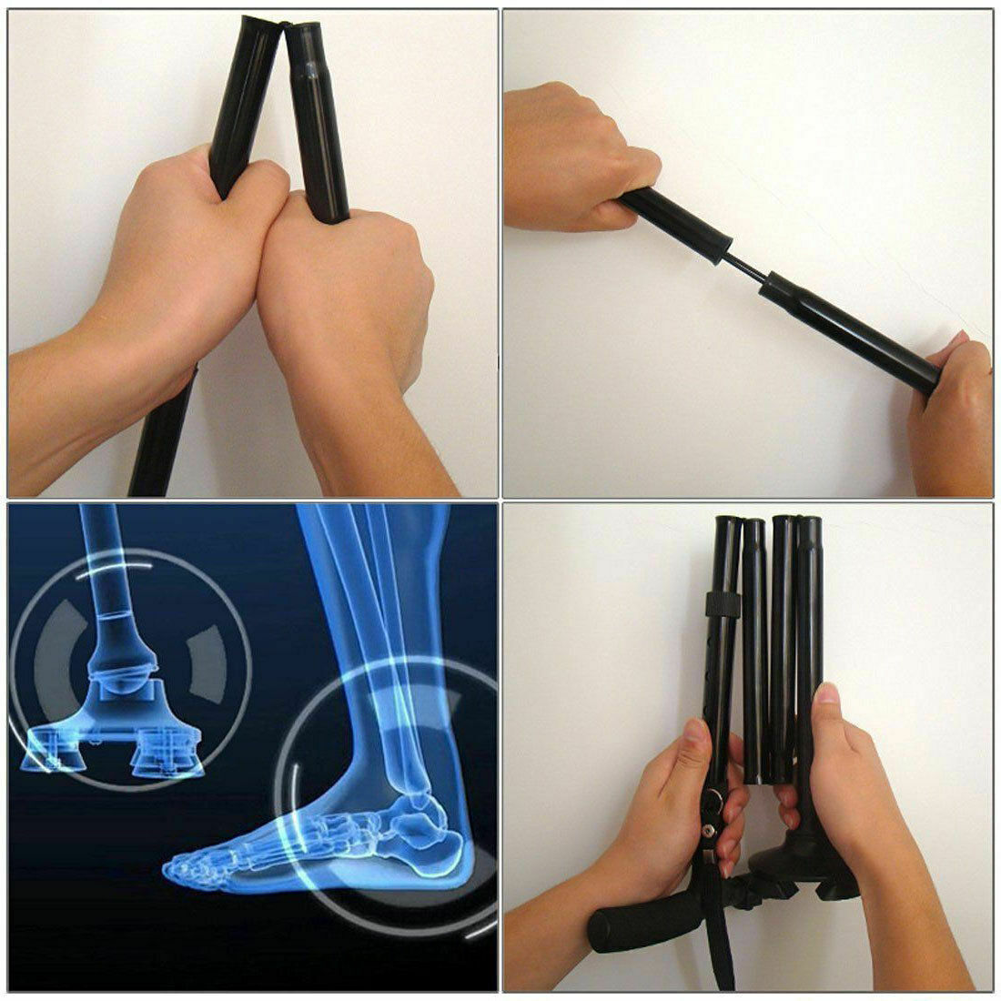 Adjustable Folding LED Walking Cane with Ergonomic Handle