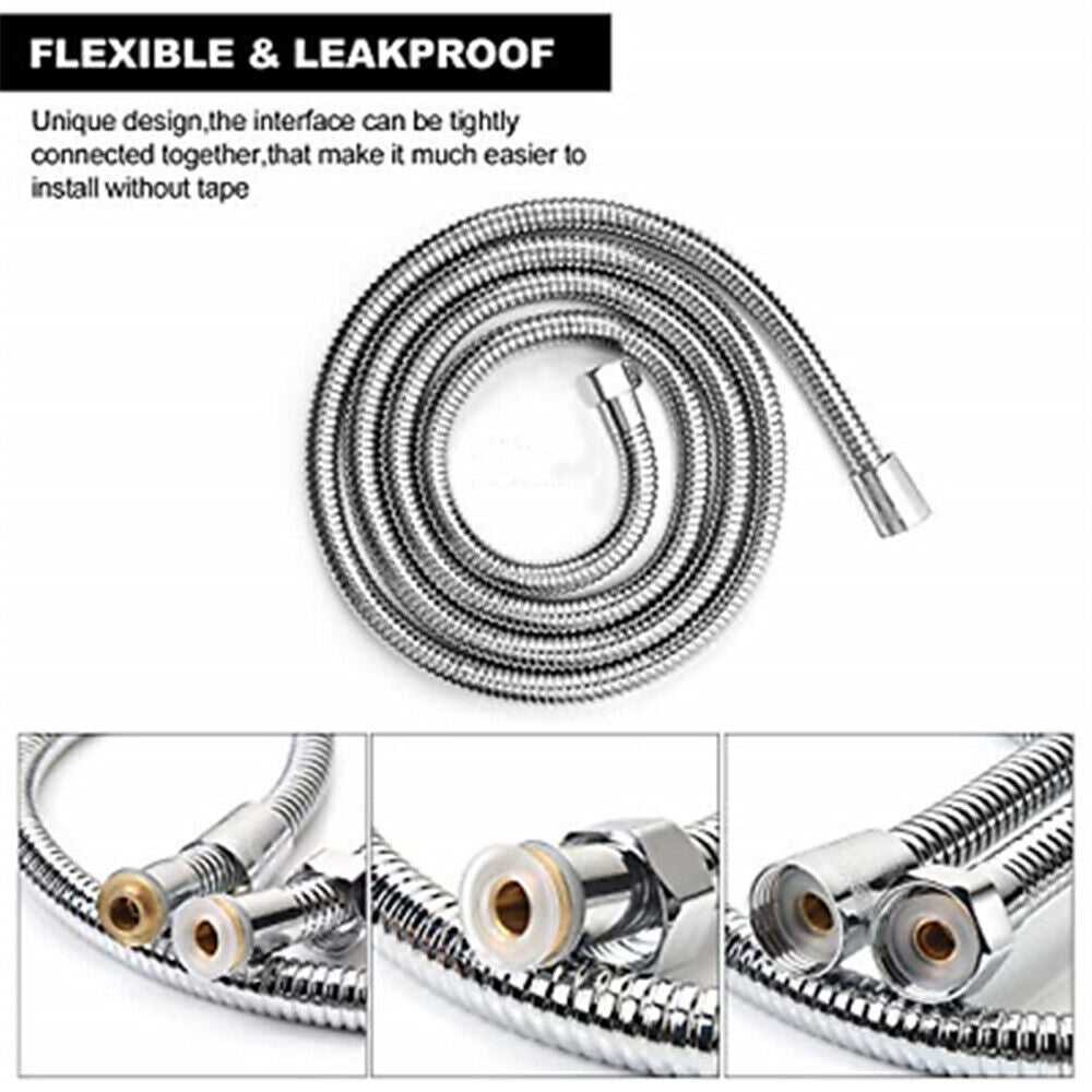 59 Inch Stainless Steel Handheld Shower Hose, Anti-Twist, Leak-Free