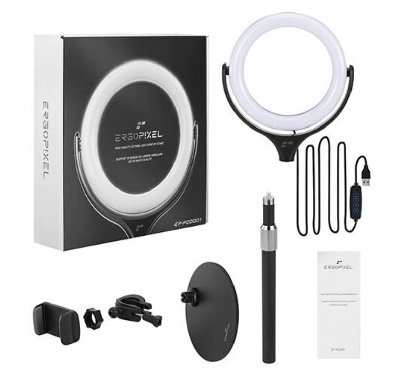 Dimmable 8" LED Ring Light Kit w/Tripod & Phone Holder