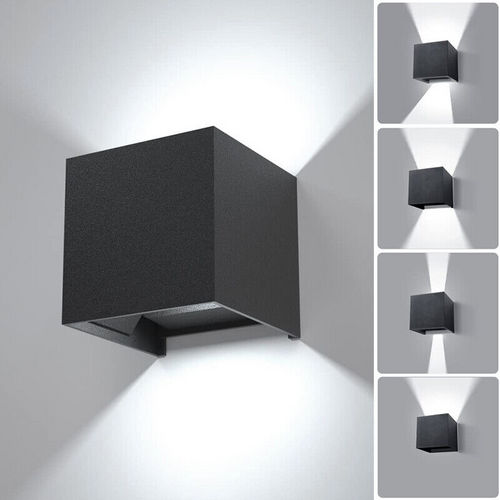 Adjustable 12W IP65 LED Wall Light Cube, Cool White, 6500K