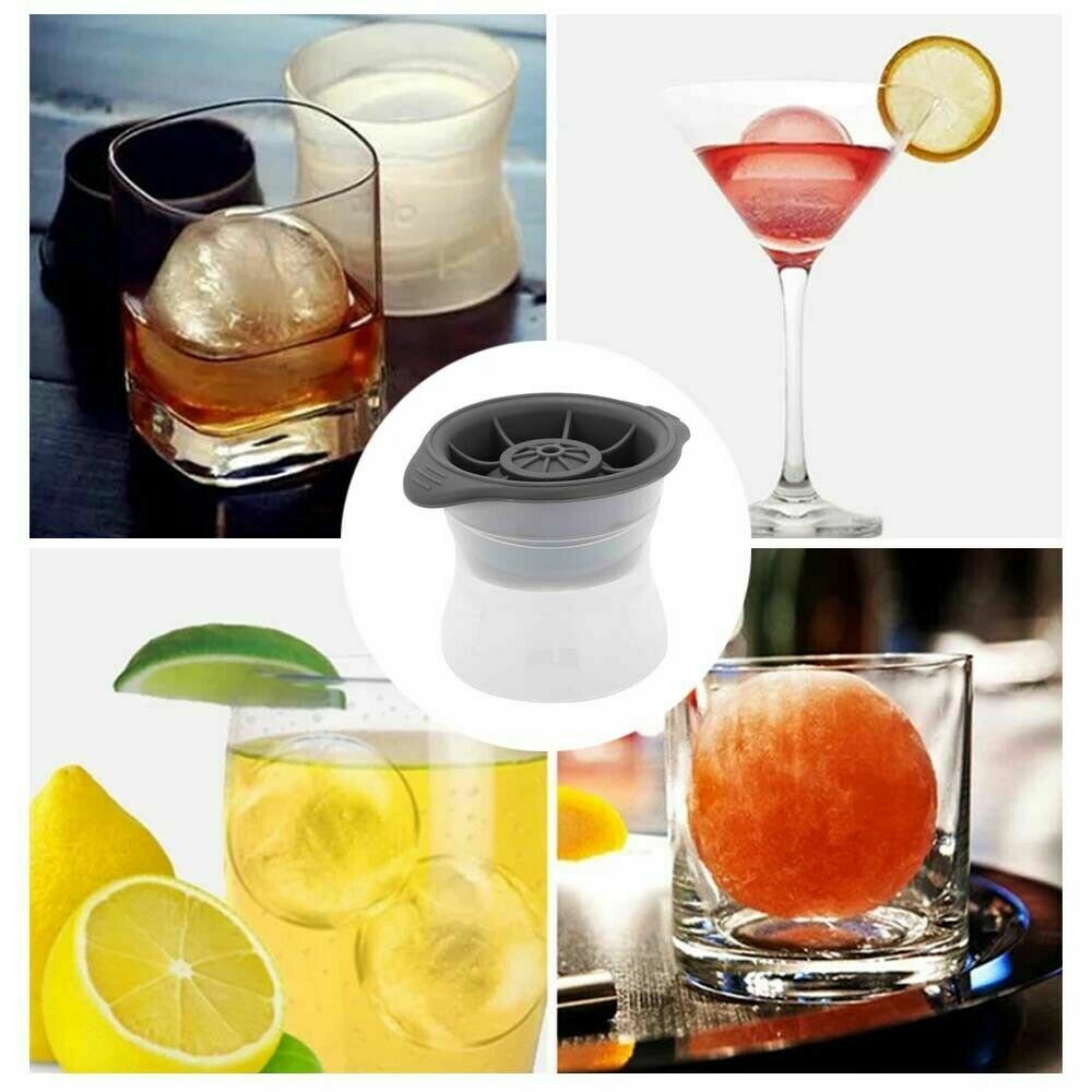 2pcs Durable Silicone Ice Ball Maker for Cocktails, Whiskey