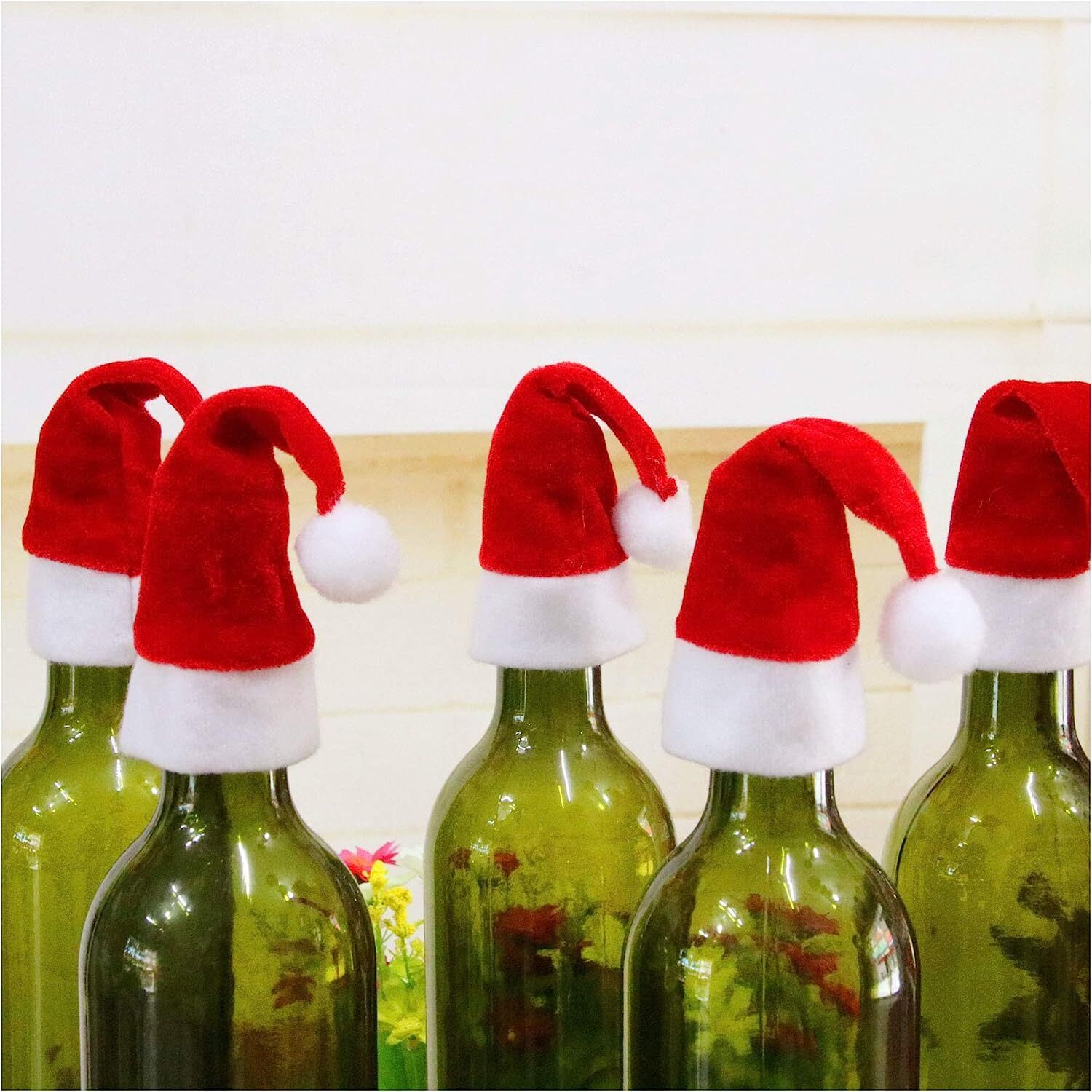 20PCS Non-Woven Santa Hat Cutlery Holders, Xmas Decor