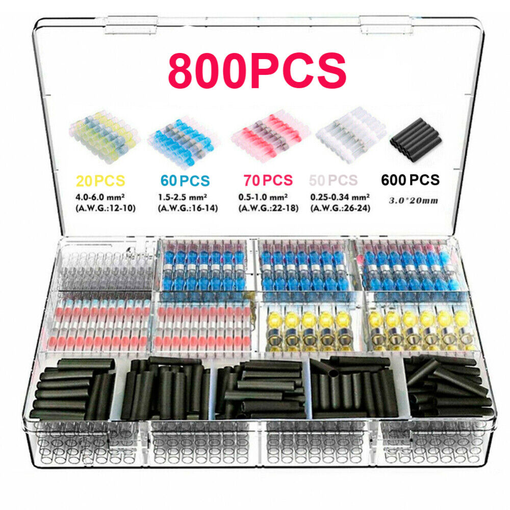 Waterproof Heat Shrink Butt Wire Connectors - 800PCS Set