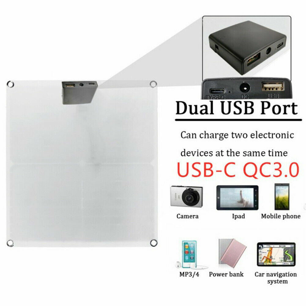 200W 12V Flex Solar Panel Kit Regulator Lightweight Camping