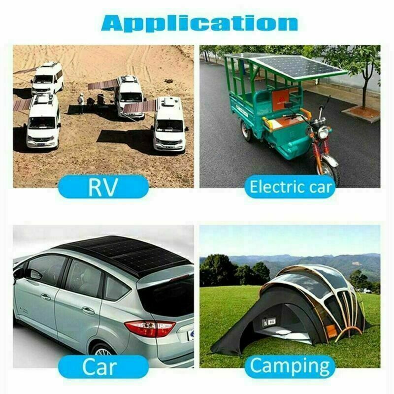 200W 12V Flex Solar Panel Kit Regulator Lightweight Camping