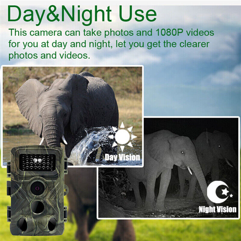 Night Vision 36MP Trail Camera, 1080P, 120° Lens, IP56 Waterproof