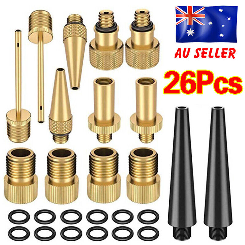 26pc Copper Bike Valve Adapter Kit for Presta Schrader