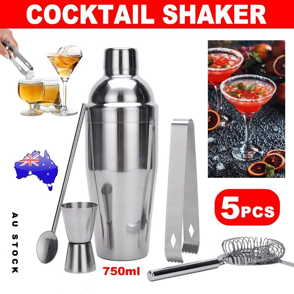 Boston Cocktail Shaker Set Maker Mixer Martini Spirit Bar Strainer Bar