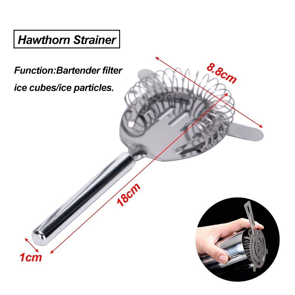 Durable Stainless Steel Cocktail Shaker Set - 5 Piece Bar Kit