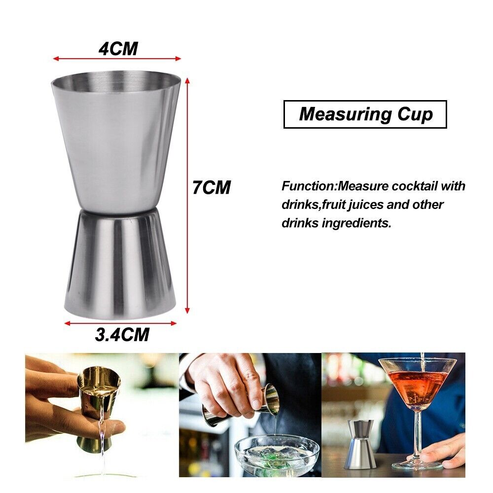 Durable Stainless Steel Cocktail Shaker Set - 5 Piece Bar Kit