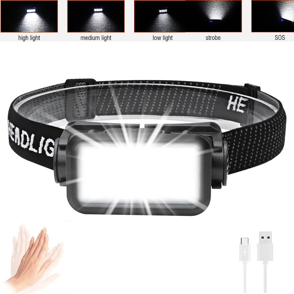 Rechargeable Waterproof LED Head Torch with 5 Modes