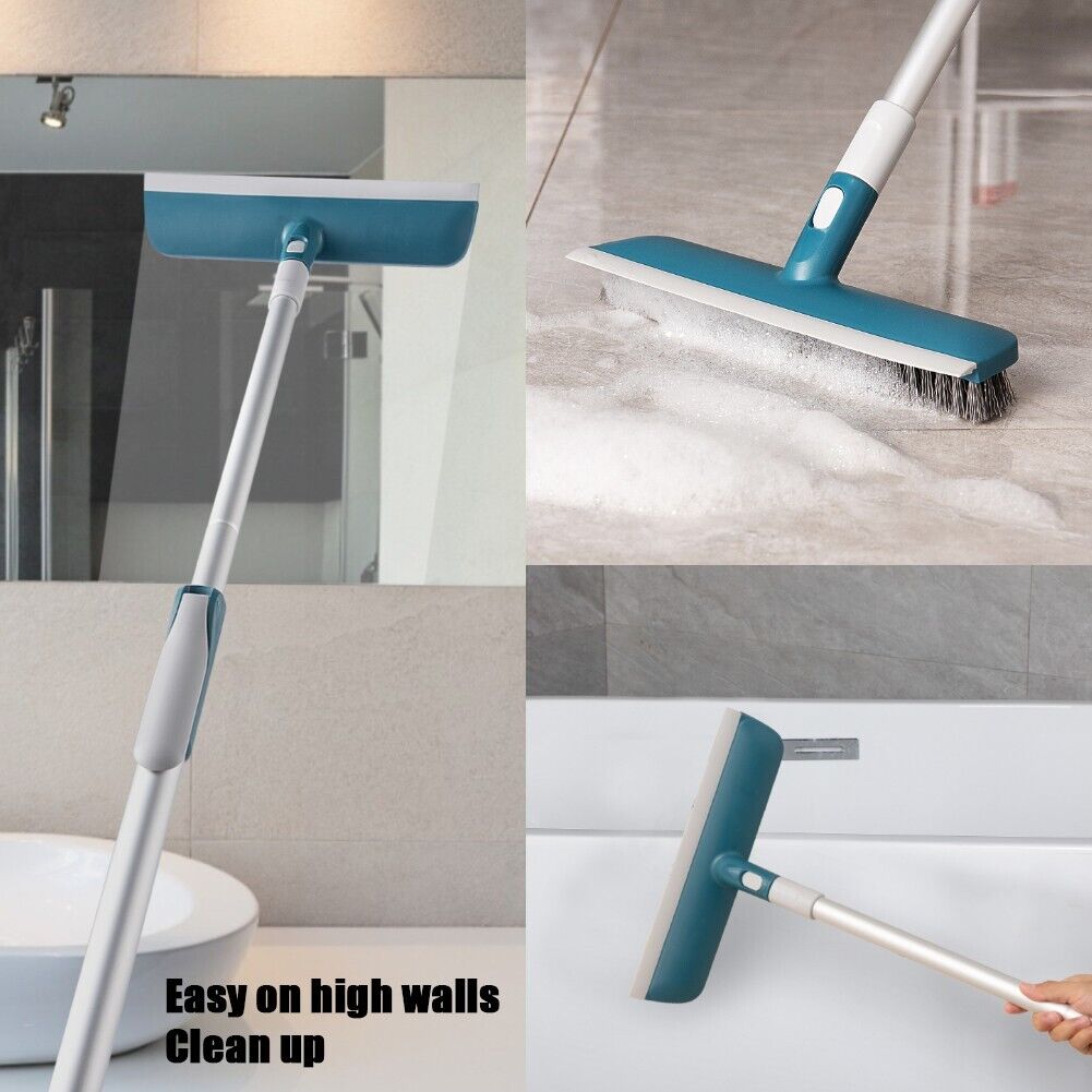 Telescopic Floor Scrub Brush Push Broom 2 in 1 Tile & Tub