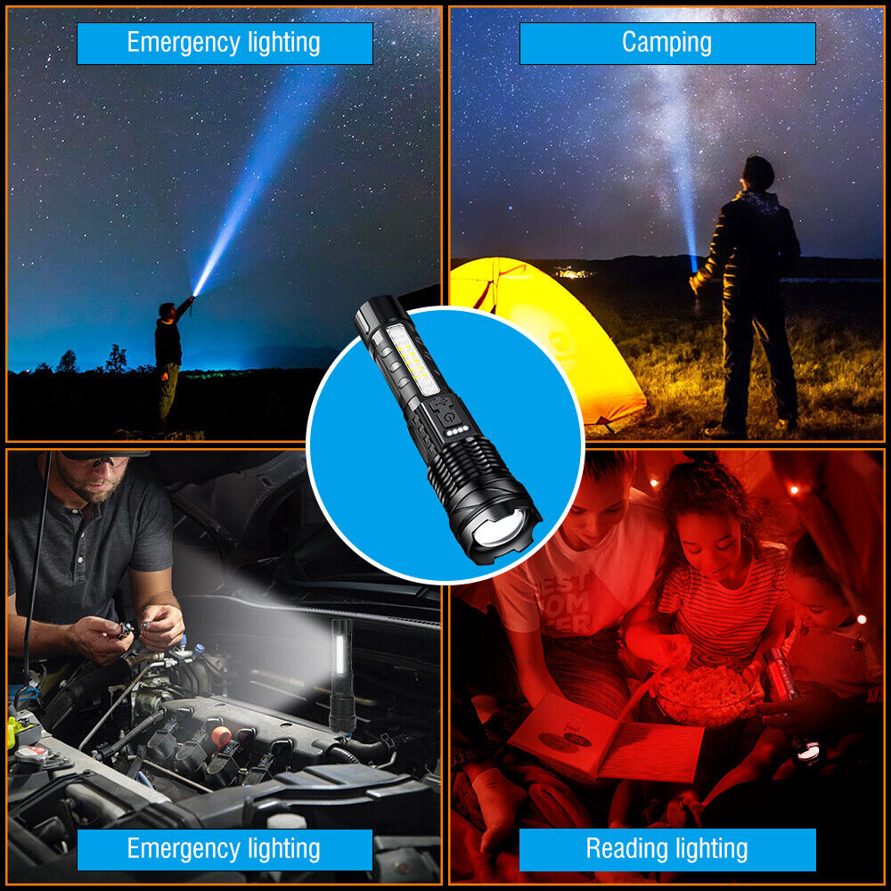 2000lm 30W 14LED Tactical Flashlight, 7 Modes, Rechargeable