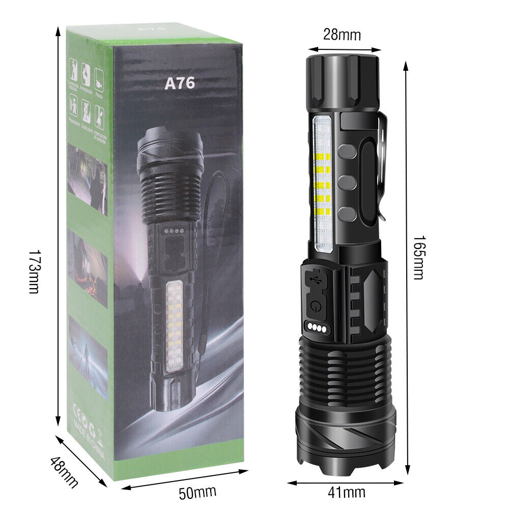 2000lm 30W 14LED Tactical Flashlight, 7 Modes, Rechargeable