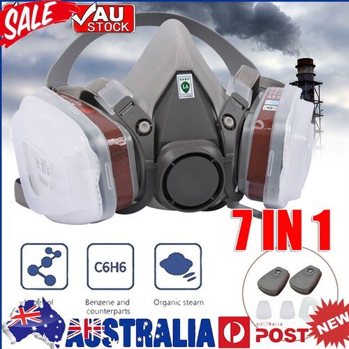 Reusable Full Face Gas Mask, Chemical & Spray Protection Respirator